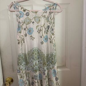 Free People Floral Mini Dress - Blue and Green
